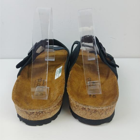 NAOT Santa Barbara Men\'s SZ 43/10 Cork Bed Slide Sandals Oily Midnight Suede NEW main image 7